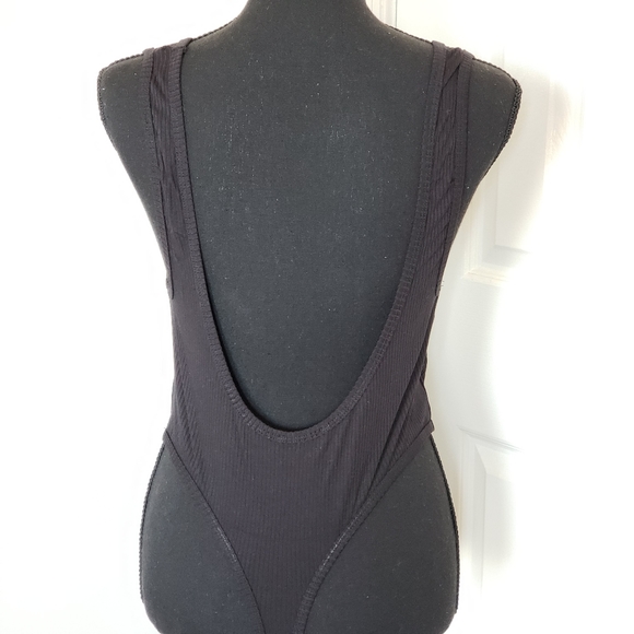 Iron Fist. Classic Black Ribbed Thong Bodysuit NEW - Picture 3 of 8